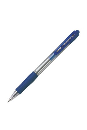 Pilot Pen - Ballpoint Super Grip BPGP-10R Retractable: Medium Blue (Box of 12)