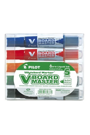 Pilot Whiteboard Markers - Begreen Master Medium Bullet: Assorted (Pack of 5)