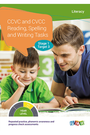 CCVC and CVCC Reading, Spelling and Writing Tasks - Stage 1: Target 3