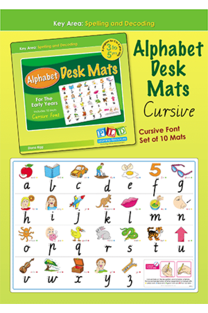 Alphabet Desk Mats for The Early Years - Foundation Font (Pack of 10)