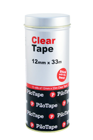 PiloTape Clear Tape - 12mmx33m: Tin of 12