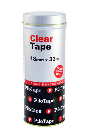 PiloTape Clear Tape - 18mmx33m: Tin of 8