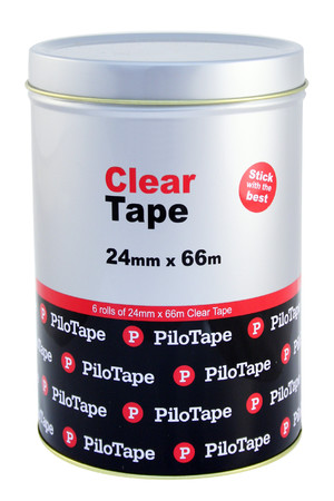 PiloTape Clear Tape - 24mmx66m: Tin of 6