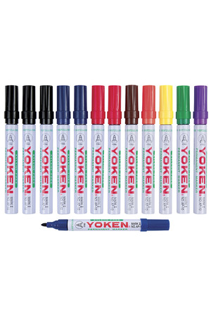 Yoken Markers - Bullet Assorted: Pack of 12