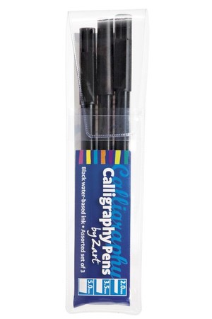 Zart - Calligraphy Pens: Assorted Sizes (Pack of 3)