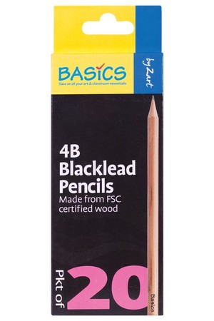 Basics - Blacklead Pencils (Pack of 20): 4B