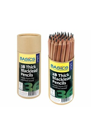 Basics - Thick Blacklead Pencils: 2B (Pack of 36)