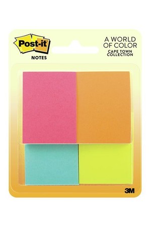Post-It Notes - 653-4AF (35x48mm): Assorted Fluoro Colours