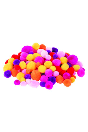 Pom Poms Assorted - Warm Colours: Pack of 300