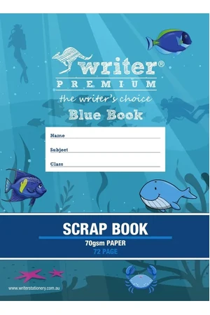 Writer Premium Scrapbook - 330x240mm Blue Book 70gsm 72 Pages (Single)