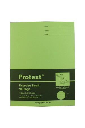 Protext 225x175mm Exercise Book - 8mm Ruled (Crocodile) 96PG (Pack of 10)