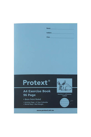 Protext Exercise Book A4 (Rabbit) - 8mm Ruled PP Cover: 96 Pages (Pack of 10)
