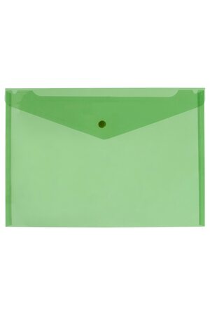 Document Wallet A4 With Button Green