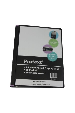 Protext Display Book - A4 (40 Page) Fixed Insert Cover/Spine: Black