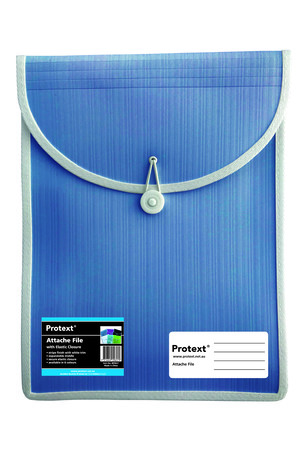 Protext Attache Case File with Elastic Closure: Blue