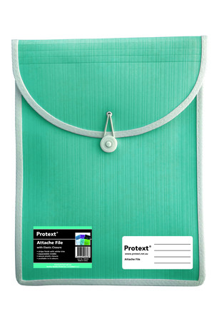 Protext Attache Case File with Elastic Closure: Aqua