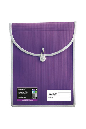Protext Attache Case File with Elastic Closure: Purple