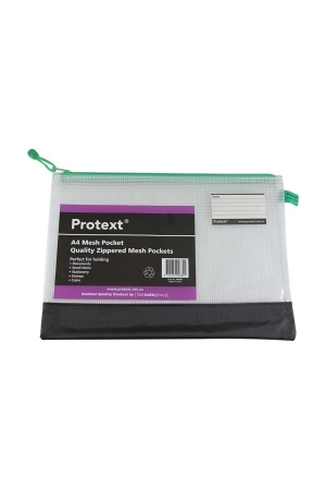 Protext A4 Mesh Pouch With Assorted Zipper & Name Card Holder (355x255)