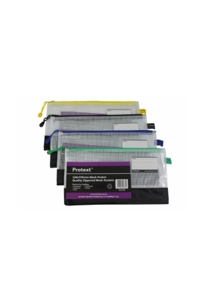 Protext 330x175mm Mesh Pouch With Note Card Holder - Assorted