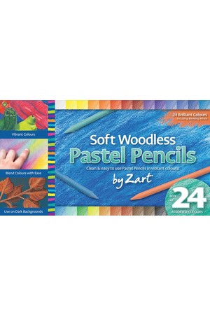 Zart - Soft Woodless Pastel Pencils: Pack of 24