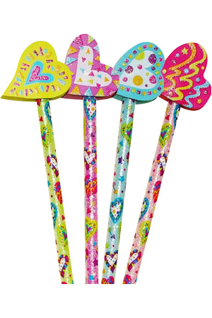 Hearts Pencil Toppers - Tub of 36