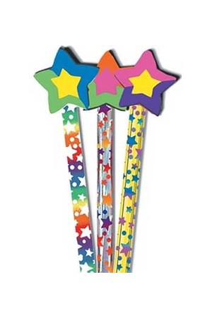 Stars Pencil Toppers - Pack of 6