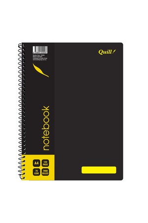 Quill Notebook A4 70gsm - Black 120 Pages (Pack of 10)