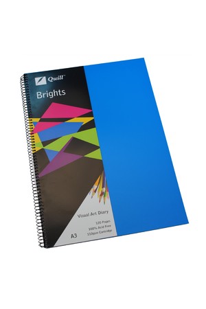 Quill Visual Art Diary - A3 Brights: Marine Blue (60 Leaf)