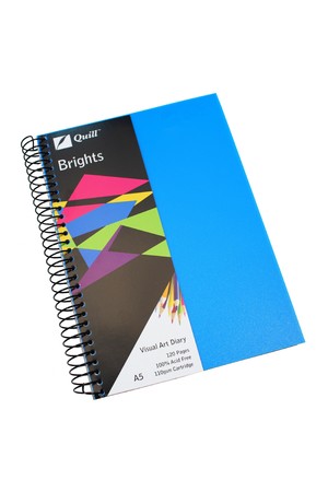 Quill Visual Art Diary - A5 Brights: Marine Blue (60 Leaf)