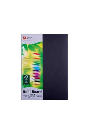 Quill Cardboard (A4) - 210gsm: Black (Pack of 100)