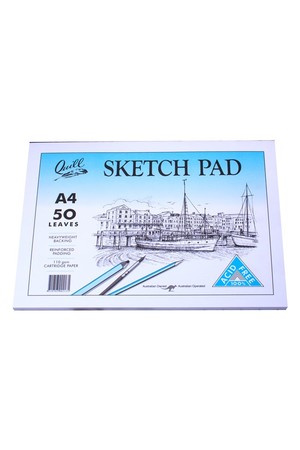 Quill Sketch Pad (A4) - 100gsm Cartridge Acid Free: 50 Leaf (Pack of 5)