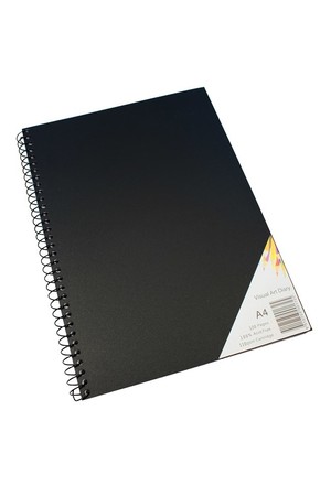 Quill Visual Art Diary - A4 Spiral Black Cover (60 Leaf)