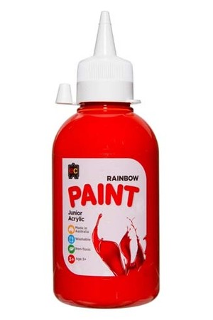 Rainbow Paint Junior Acrylic Paint 250mL - Brilliant Red