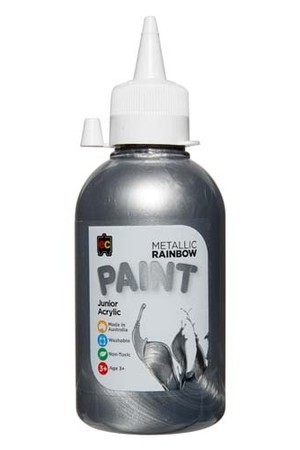 Metallic Rainbow Paint Junior Acrylic Paint 250mL - Silver
