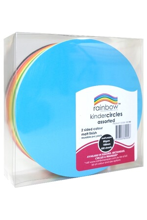 Rainbow Matt Circle 2 Side 80gsm 180mm 500 Sheets