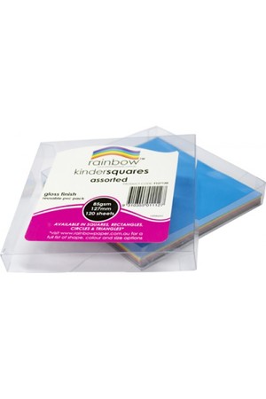 Rainbow Craft Paper (Squares) - Glossy 127mm (Pack of 120)