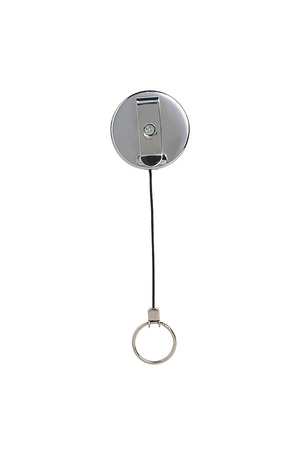 Metal Retractable Key Holder - Black