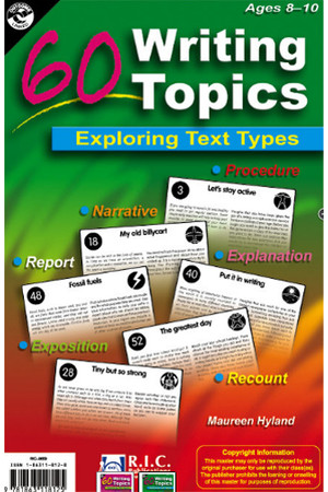 60 Writing Topics - Ages 8-10