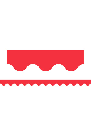 Primary Colours (Red) - Scalloped Border (Pack of 12)