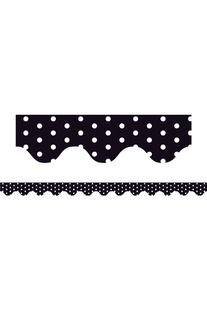 Black Polka Dots - Scalloped Borders (Pack of 12)