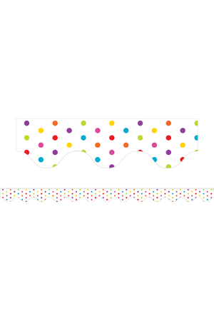 Multicolour Polka Dots (White) - Scalloped Borders (Pack of 12)