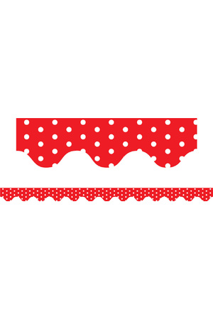 Red Polka Dots - Scalloped Borders (Pack of 12)