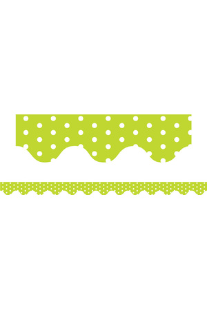 Green Polka Dots - Scalloped Borders (Pack of 12)