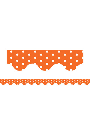 Orange Polka Dots - Scalloped Borders (Pack of 12)
