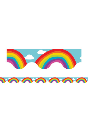 Rainbows & Clouds - Scalloped Borders (Pack of 12)