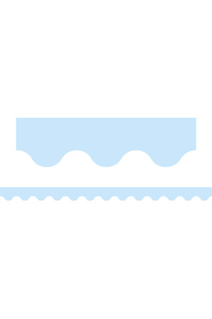 Pastel Blue - Scalloped Border (Pack of 12)