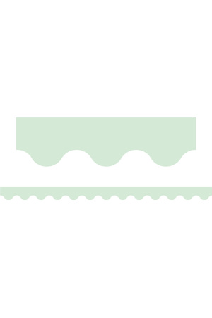 Pastel Green - Scalloped Border (Pack of 12)