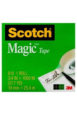 Scotch Magic Tape: 19mm x 25.4m (Pack of 4)