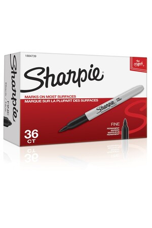 Sharpie Marker - Permanent Fine: 1.0mm Black (Box of 36)