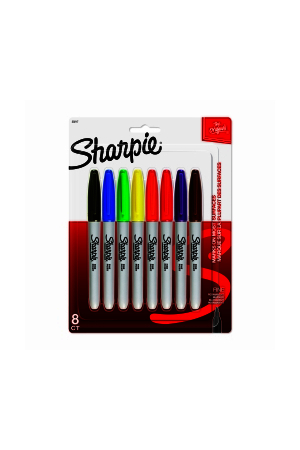 Sharpie Marker: Permanent Fine - Assorted Pack of 8
